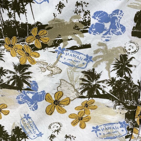 HB Harbor Bay Shirt Mens 4XL Tan Hawaiian Palm Short Sleeve Button Pocket Tropic - Picture 5 of 14